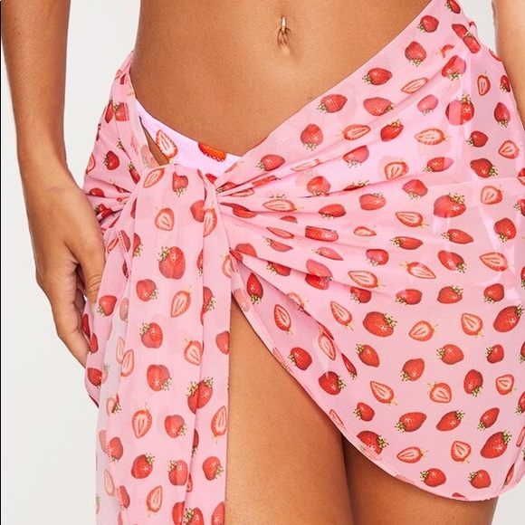 PLT Pink Strawberry Three-Piece Bikini - Picture 9 of 16